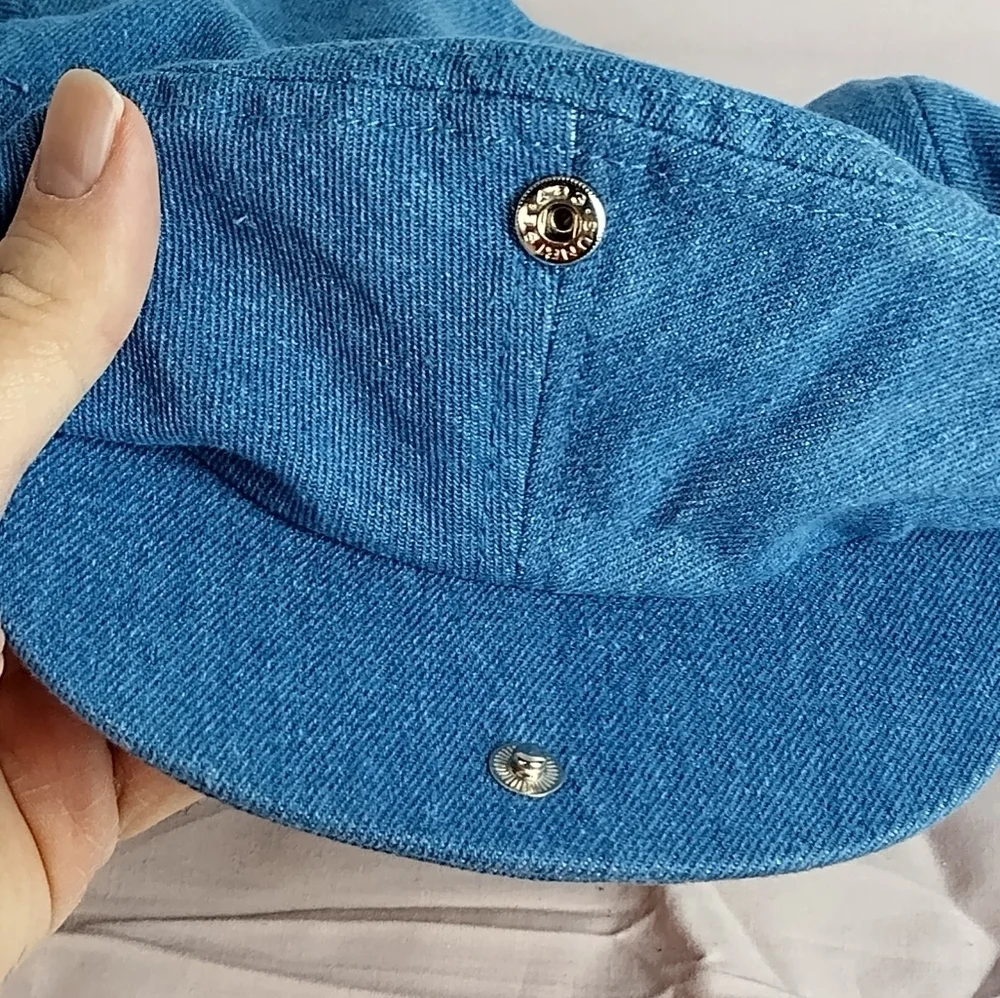 Vtg Denim Paperboy Hat By  Head Shots Medium 7 1/8 - 7 1/4 Kmart New Old Stock